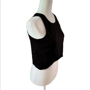 EUC Lovers + Friends black tulip cut crop top. Sz XS.